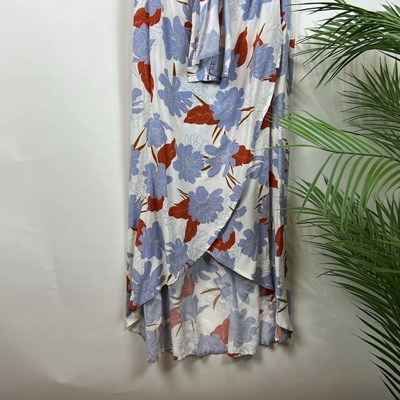 L*Space Kellen Dress Tie Front Blue Floral Beach Summer Resort Small Cutout - Picture 5 of 13